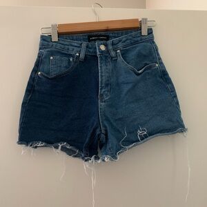 Almost famous two tone cutoff denim shorts size 0